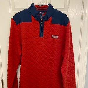 Vineyard Vines Men’s Quilted Shep Shirt Red/Navy